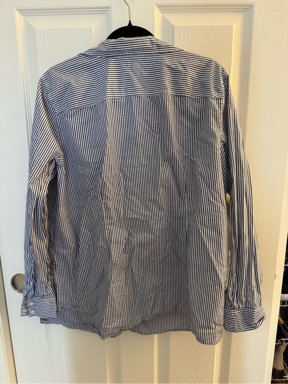 Talbots Blue and White Striped Embroidered Button-Down Shirt - Picture 4 of 4